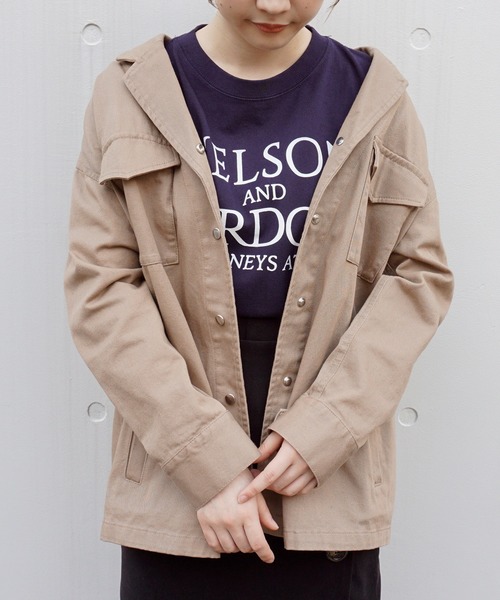 LAVEANGE(ラビアンジェ)の「ウエストリボン付きカバーオールジャケット【大きいサイズ対応】(カバーオール)」|ベージュ