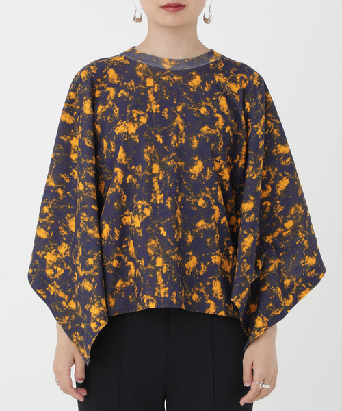 TOGA PULLA（トーガ　プルラ）の「【TOGA PULLA】Marble print top TP92-JK256（Tシャツ/カットソー・レディース・オフホワイト/オレンジ・SMALL）」の9枚目の写真