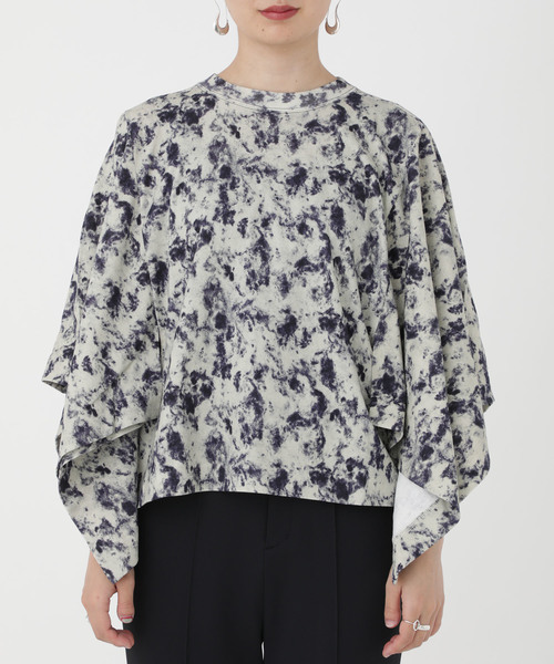 TOGA PULLA（トーガ　プルラ）の「【TOGA PULLA】Marble print top TP92-JK256（Tシャツ/カットソー・レディース・オフホワイト/オレンジ・SMALL）」の11枚目の写真