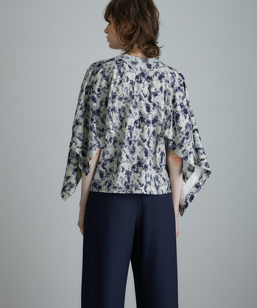 TOGA PULLA（トーガ　プルラ）の「【TOGA PULLA】Marble print top TP92-JK256（Tシャツ/カットソー・レディース・オフホワイト/オレンジ・SMALL）」の13枚目の写真