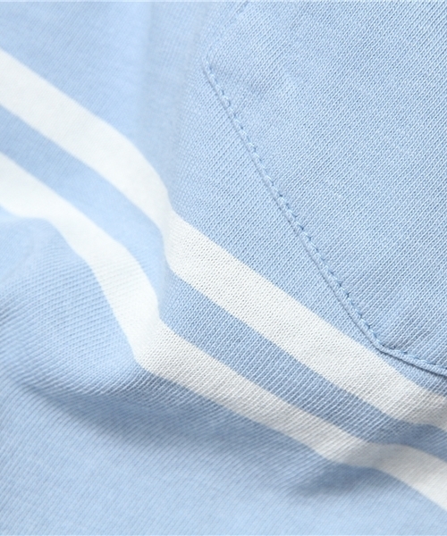 BEAMS(ビームス)の「○M.Nii / Double Overhead Stripe(Tシャツ/カットソー・メンズ・ライトブルー・MEDIUM/SMALL/X-SMALL)」の4枚目の写真