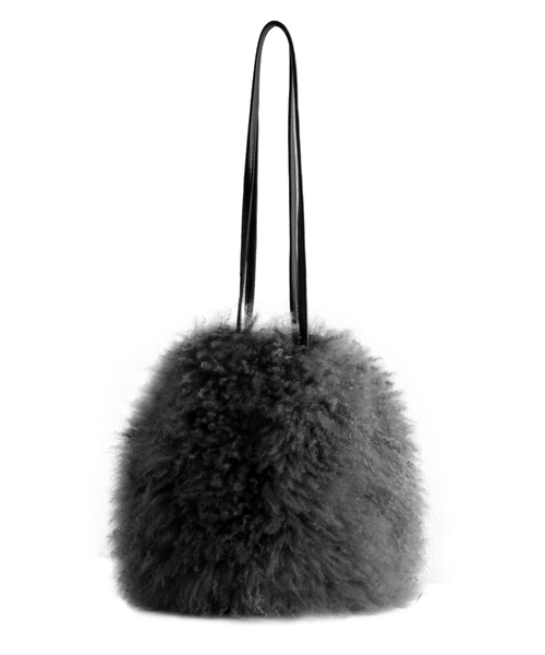 sankyo shokai（サンキョウショウカイ）の「カシミヤファー巾着バッグ（ハンドバッグ・レディース・ピンク/モカ/グレー/ブラック・FREE）」の7枚目の写真