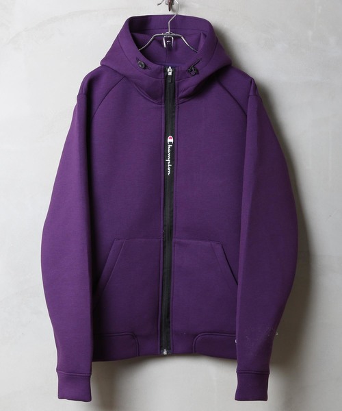 Champion(チャンピオン)の「【CHAMPION/チャンピオン】ボンディングスプリクトロゴZIPパーカー C3-QS107 通気性に優れた3層構造 ストレッチ素材(パーカー・メンズ・ブラック/パープル/ネイビー/杢グレー・MEDIUM/LARGE/X-LARGE)」の1枚目の写真