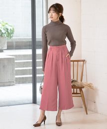[クロップド丈・ロング丈]ベルト付きワイドパンツ