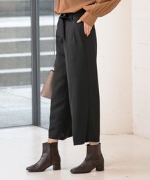 [クロップド丈・ロング丈]ベルト付きワイドパンツ
