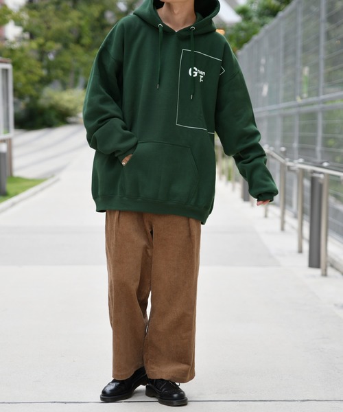 kutir（クティール）の「スクエアロゴウラキモウパーカー（パーカー・メンズ・ブラック/ダークブラウン/グリーン・MEDIUM/LARGE）」の6枚目の写真