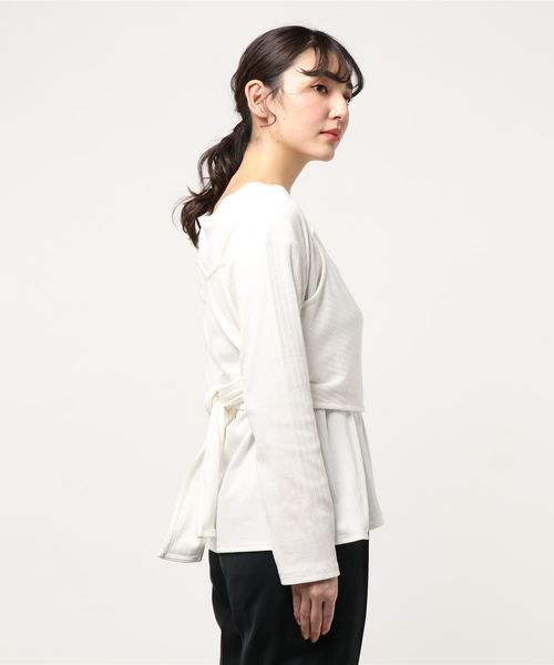 one after another NICE CLAUP（ワンアフターアナザーナイスクラップ）の「ビスチェ２枚セットリブトップス（アンサンブル・レディース・グレイッシュベージュ/サックスブルー/ベージュ/アイボリー・FREE）」の6枚目の写真