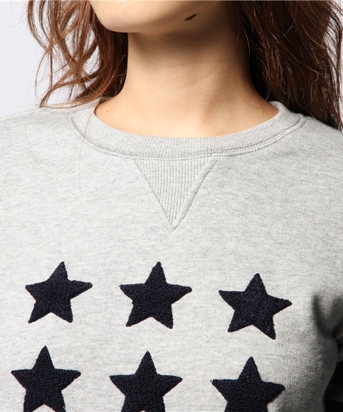 ROSE BUD(ローズバッド)の「LCTT-14226 STAR CHENILLE EMB L/S P/O(スウェット・レディース・ミックスグレー/ネイビー・ONE SIZE)」の6枚目の写真