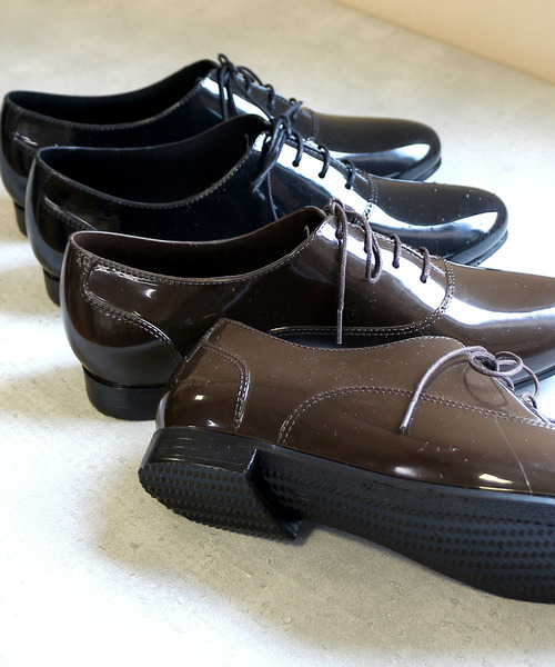 AmiAmi（アミアミ）の「レースアップレインシューズ（レインシューズ・レディース・ブラック/ダークブラウン・L/LL/M/S）」の3枚目の写真