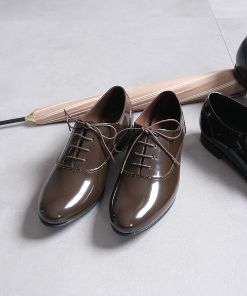AmiAmi（アミアミ）の「レースアップレインシューズ（レインシューズ・レディース・ブラック/ダークブラウン・L/LL/M/S）」の16枚目の写真