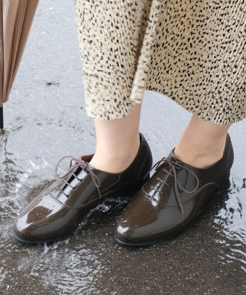 AmiAmi（アミアミ）の「レースアップレインシューズ（レインシューズ・レディース・ブラック/ダークブラウン・L/LL/M/S）」の17枚目の写真