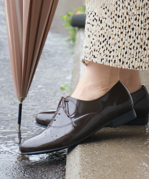 AmiAmi（アミアミ）の「レースアップレインシューズ（レインシューズ・レディース・ブラック/ダークブラウン・L/LL/M/S）」の18枚目の写真