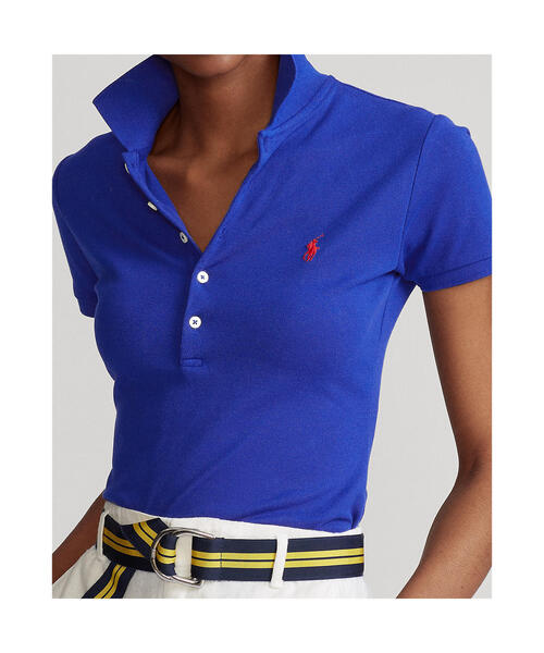 POLO RALPH LAUREN(ポロ ラルフ ローレン)の「スリム フィット ストレッチ ポロシャツ(ポロシャツ・レディース・ブルー・X-SMALL/SMALL/MEDIUM/X-LARGE/LARGE)」の8枚目の写真
