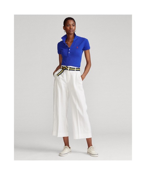 POLO RALPH LAUREN(ポロ ラルフ ローレン)の「スリム フィット ストレッチ ポロシャツ(ポロシャツ・レディース・ブルー・X-SMALL/SMALL/MEDIUM/X-LARGE/LARGE)」の3枚目の写真