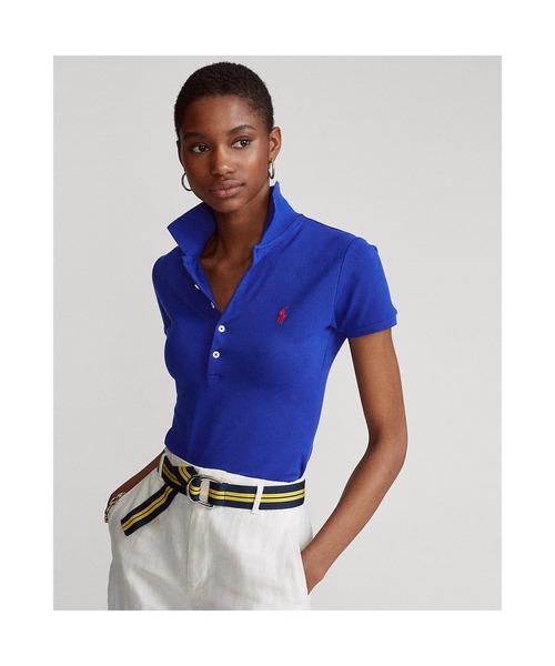 POLO RALPH LAUREN(ポロ ラルフ ローレン)の「スリム フィット ストレッチ ポロシャツ(ポロシャツ・レディース・ブルー・X-SMALL/SMALL/MEDIUM/X-LARGE/LARGE)」の5枚目の写真
