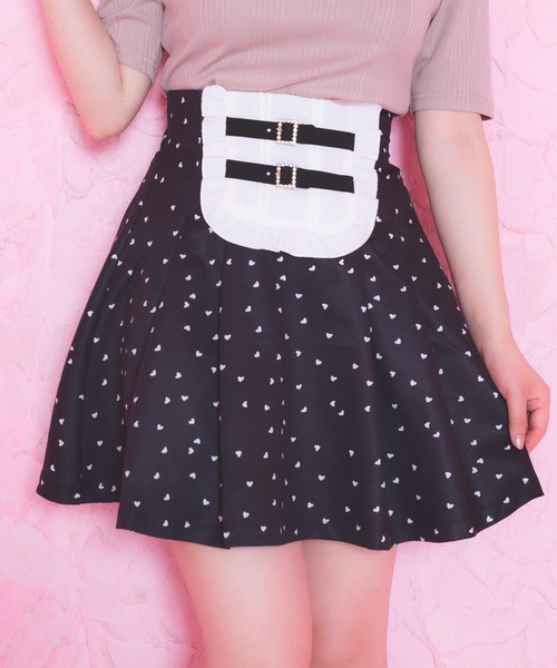 ROJITA（ロジータ）の「スクエアー切替ハートプリントSK（スカート・レディース・ブラック/ピンク・FREE）」の3枚目の写真