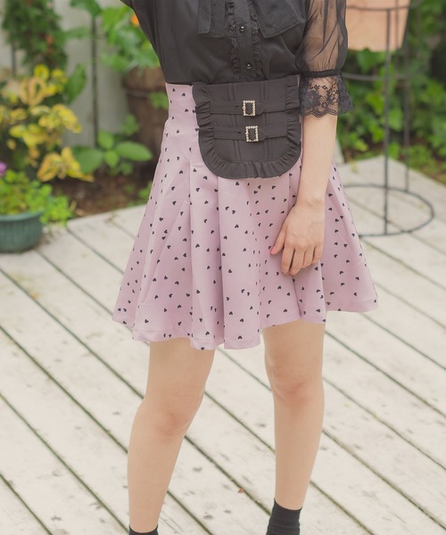 ROJITA（ロジータ）の「スクエアー切替ハートプリントSK（スカート・レディース・ブラック/ピンク・FREE）」の12枚目の写真