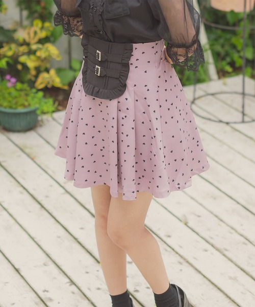 ROJITA（ロジータ）の「スクエアー切替ハートプリントSK（スカート・レディース・ブラック/ピンク・FREE）」の13枚目の写真