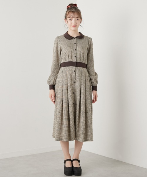 OLIVE des OLIVE オリーブデオリーブ　ワンピース　チェック　美品 OLIVE des OLIVE（オリーブデオリーブ）の「チェック後リボン
