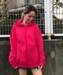 【極美品】アディダス　スリーストライプ 長丈　パーカー　ピンク　M adidas パーカー アディカラー スリーストライプス ショート