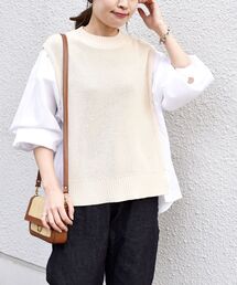 SHIPS | ニットコンビシャツ◇(シャツ/ブラウス)