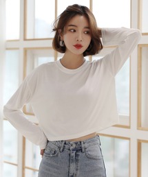 by muni:r | シンプル　クロップド　ロングTシャツ(Tシャツ/カットソー)