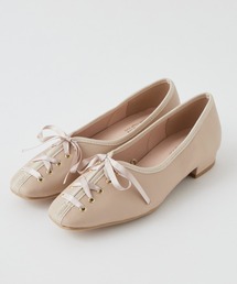 レースアップリボンパンプス