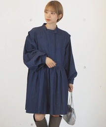 [新色登場]ヒヨクバンドカラーシャツチュニック