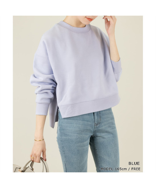 RANDA(ランダ)の「裏起毛プルオーバー(Tシャツ/カットソー・レディース・ベージュ/ブルー/アイボリー/グレイッシュベージュ・FREE)」の4枚目の写真
