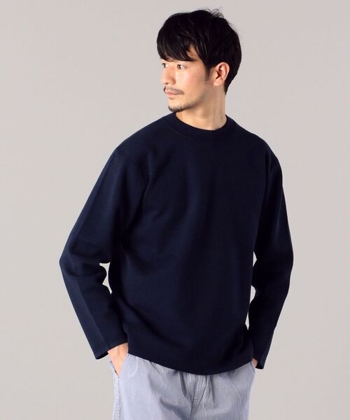 SHIPS（シップス）の「SHIPS:【抗菌・洗える】ミラノリブ モックネック ニット プルオーバー（ニット/セーター・メンズ・ベージュ/ブルー/オフホワイト/ライトグリーン/ネイビー・X-LARGE/LARGE/MEDIUM/SMALL）」の4枚目の写真