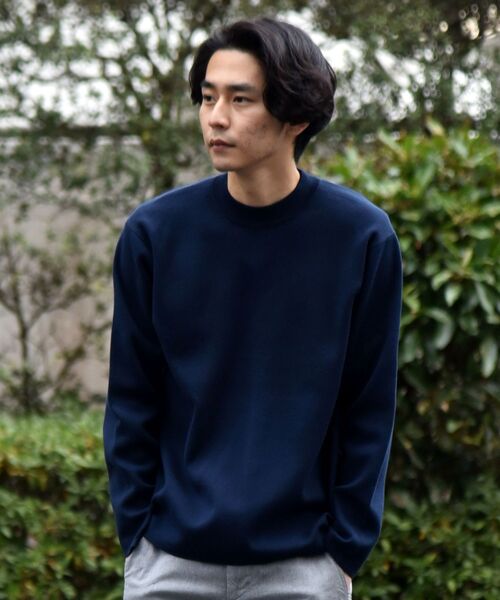 SHIPS（シップス）の「SHIPS:【抗菌・洗える】ミラノリブ モックネック ニット プルオーバー（ニット/セーター・メンズ・ベージュ/ブルー/オフホワイト/ライトグリーン/ネイビー・X-LARGE/LARGE/MEDIUM/SMALL）」の14枚目の写真