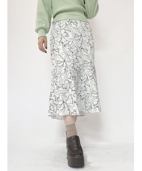 one way（ワンウェイ）の「【oneway】ラインフラワーマーメイドスカート（スカート・レディース・ホワイト/ブラック・FREE）」の12枚目の写真