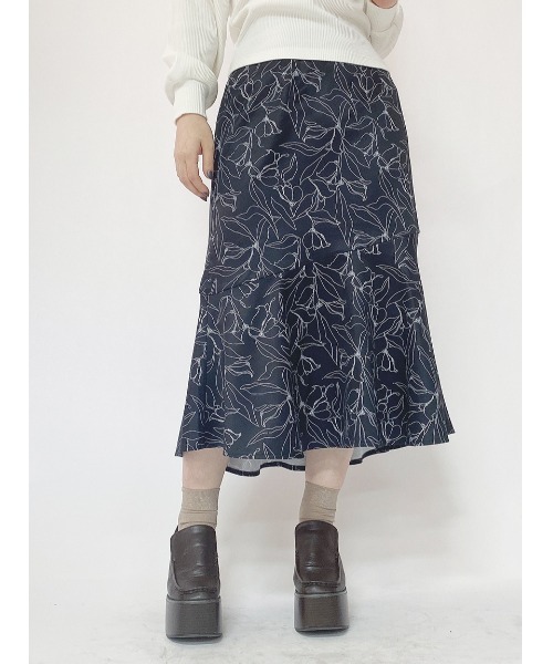 one way（ワンウェイ）の「【oneway】ラインフラワーマーメイドスカート（スカート・レディース・ホワイト/ブラック・FREE）」の19枚目の写真