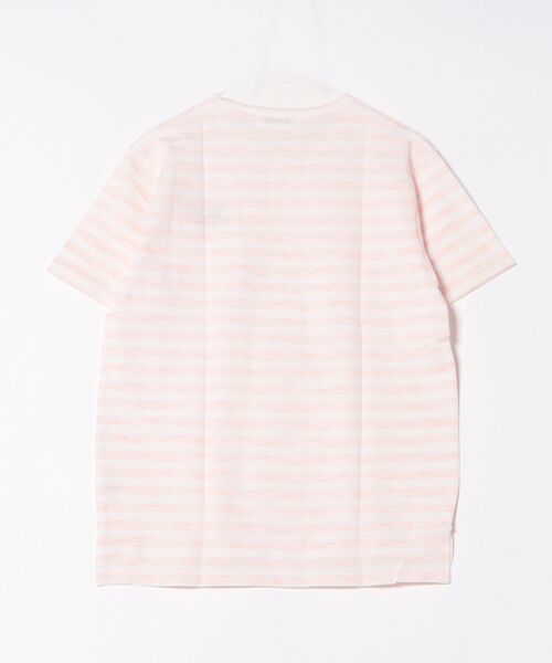 STYLEBLOCK(スタイルブロック)の「ポップコーン編み先染ボーダーTシャツ(Tシャツ/カットソー・メンズ・ネイビー/ピンク/グレー/サックスブルー・L/M/LL)」の5枚目の写真