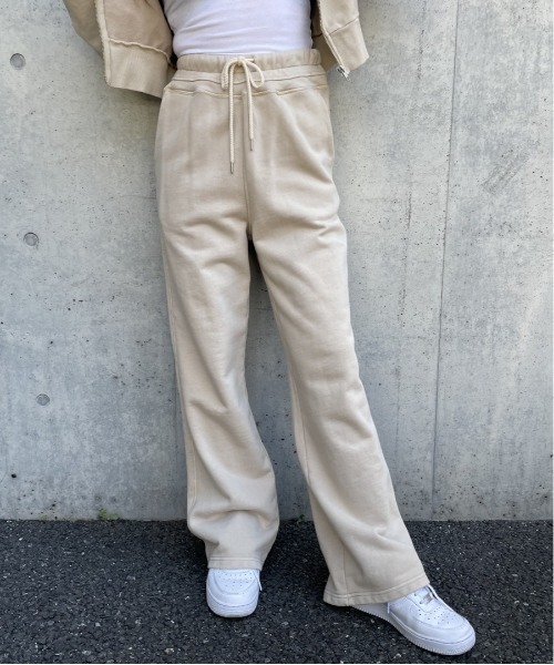 SPIRALGIRL(スパイラルガール)の「ブリーチスウェットワイドパンツ(スウェットパンツ・レディース・ブラック/ベージュ/オフホワイト・FREE)」の1枚目の写真