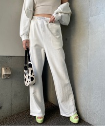 ブリーチスウェットワイドパンツ