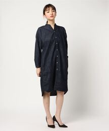 セール ブランド古着 Manual Alphabet マニュアル アルファベット レディース のワンピース ドレス ブルー ネイビー 青色系 半端袖 古着通販 Zozoused