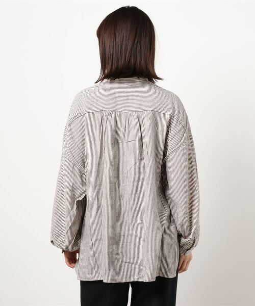 RAG MACHINE（ラグマシーン）の「【RAG MACHINE】クォータースリーブシャツ（シャツ/ブラウス・レディース・ホワイト/ホワイト×ブラック・M/L）」の4枚目の写真