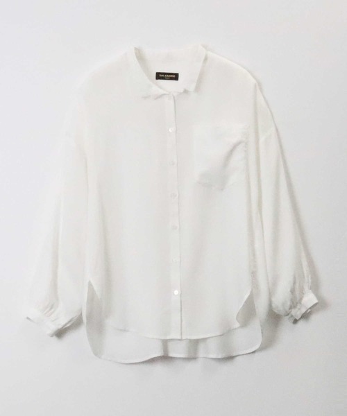 RAG MACHINE（ラグマシーン）の「【RAG MACHINE】クォータースリーブシャツ（シャツ/ブラウス・レディース・ホワイト/ホワイト×ブラック・M/L）」の17枚目の写真