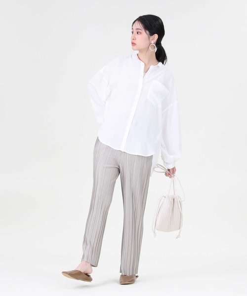 RAG MACHINE（ラグマシーン）の「【RAG MACHINE】クォータースリーブシャツ（シャツ/ブラウス・レディース・ホワイト/ホワイト×ブラック・M/L）」の20枚目の写真