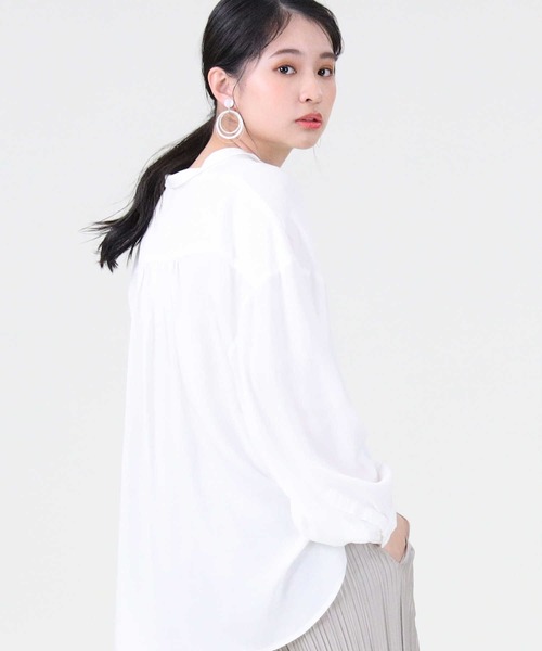 RAG MACHINE（ラグマシーン）の「【RAG MACHINE】クォータースリーブシャツ（シャツ/ブラウス・レディース・ホワイト/ホワイト×ブラック・M/L）」の22枚目の写真