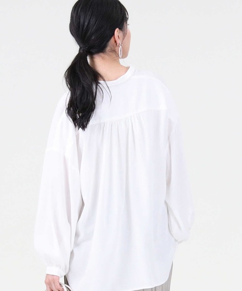 RAG MACHINE（ラグマシーン）の「【RAG MACHINE】クォータースリーブシャツ（シャツ/ブラウス・レディース・ホワイト/ホワイト×ブラック・M/L）」の5枚目の写真