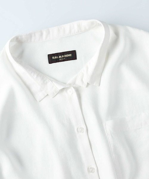 RAG MACHINE（ラグマシーン）の「【RAG MACHINE】クォータースリーブシャツ（シャツ/ブラウス・レディース・ホワイト/ホワイト×ブラック・M/L）」の12枚目の写真
