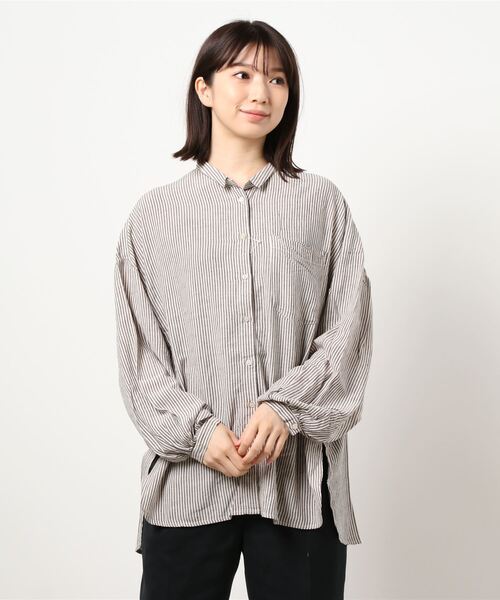 RAG MACHINE（ラグマシーン）の「【RAG MACHINE】クォータースリーブシャツ（シャツ/ブラウス・レディース・ホワイト/ホワイト×ブラック・M/L）」の11枚目の写真