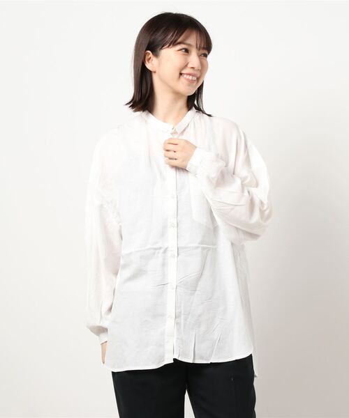 RAG MACHINE（ラグマシーン）の「【RAG MACHINE】クォータースリーブシャツ（シャツ/ブラウス・レディース・ホワイト/ホワイト×ブラック・M/L）」の6枚目の写真