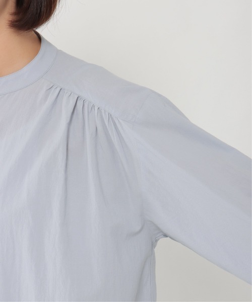 LBC(エルビーシー)の「フライフロントバンドカラーシャツワンピース(ワンピース・レディース・ブルー/ホワイト/ダークオリーブ・L/M)」の8枚目の写真