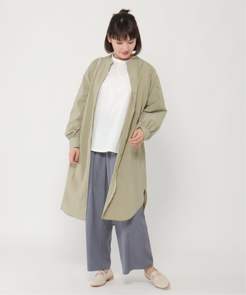 LBC(エルビーシー)の「フライフロントバンドカラーシャツワンピース(ワンピース・レディース・ブルー/ホワイト/ダークオリーブ・L/M)」の18枚目の写真