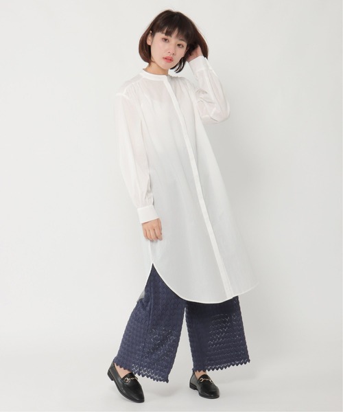 LBC(エルビーシー)の「フライフロントバンドカラーシャツワンピース(ワンピース・レディース・ブルー/ホワイト/ダークオリーブ・L/M)」の19枚目の写真