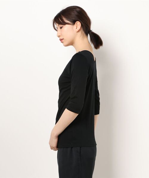 KOBE LETTUCE(コウベレタス)の「前後2WayシルケットシンプルカットソーTシャツ(Tシャツ/カットソー・レディース・ブラック/イエロー/グリーン系その他/ホワイト・S/M)」の5枚目の写真