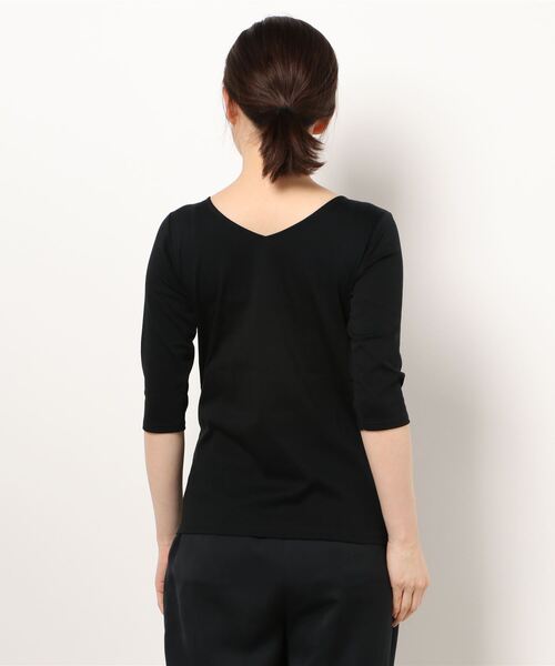 KOBE LETTUCE(コウベレタス)の「前後2WayシルケットシンプルカットソーTシャツ(Tシャツ/カットソー・レディース・ブラック/イエロー/グリーン系その他/ホワイト・S/M)」の7枚目の写真